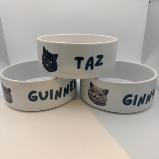 Personalised Ceramic Cat Bowl