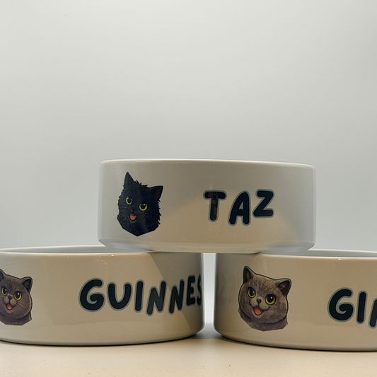Personalised Ceramic Cat Bowl